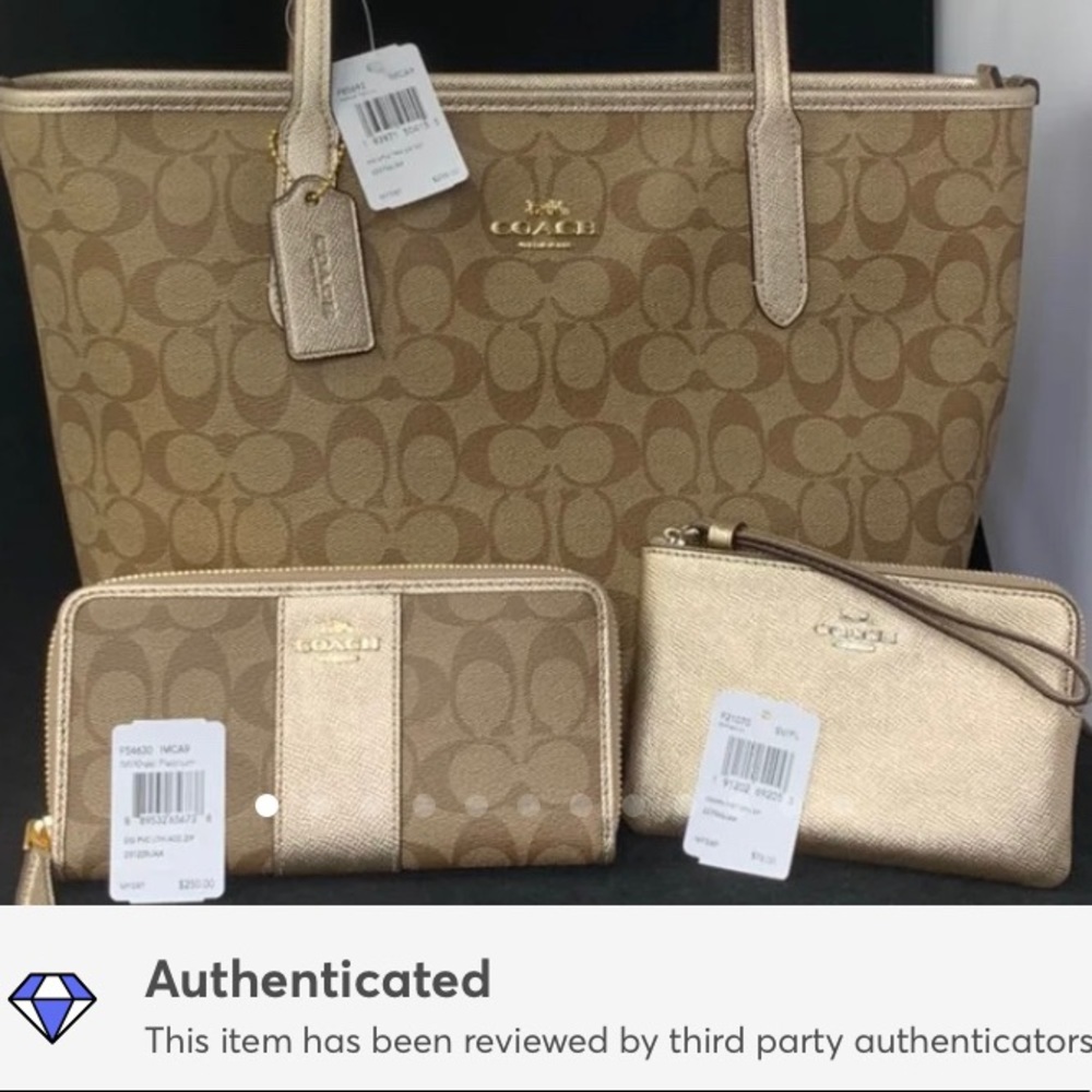 ❌SOLD❌Coach 3-pc SET, leather tote combo - Picture 2 of 8